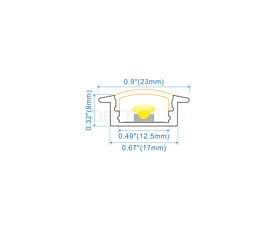 BPS170902 - 23x9mm Recessed Mounted