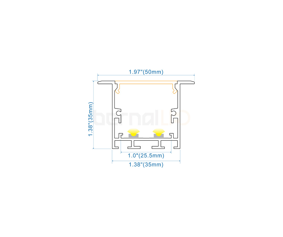 BPS353504 - 50x35mm Recessed