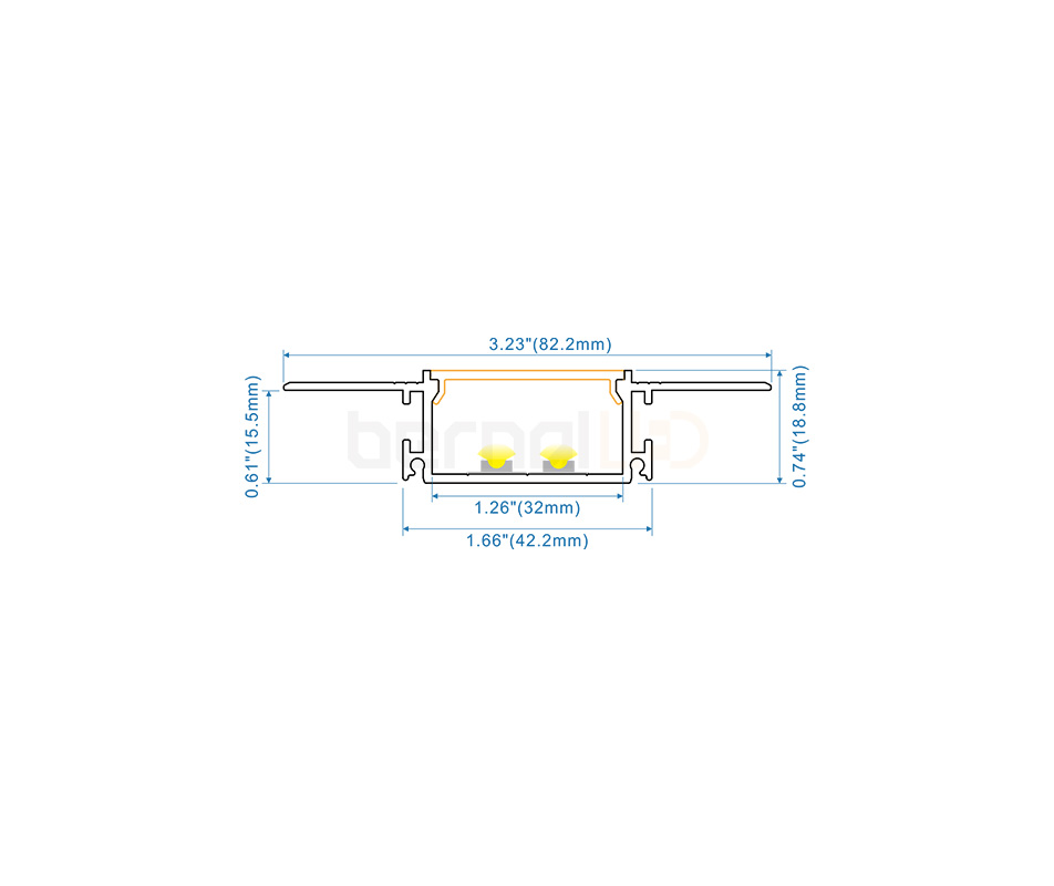 BPS821801 - 82x18mm Wall Mounted