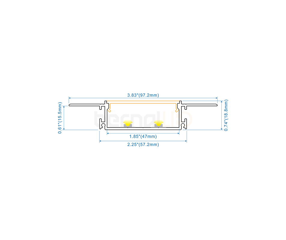 BPS981801 - 98x18mm Wall Mounted