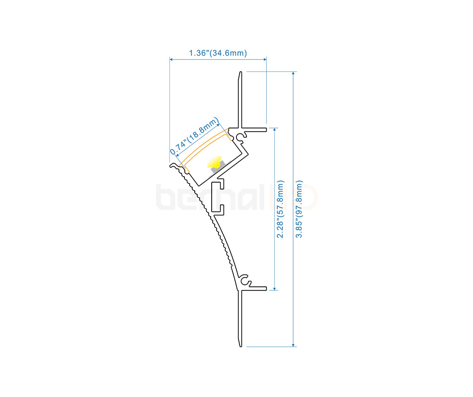 BPS983501 - 98x35mm Wall Mounted