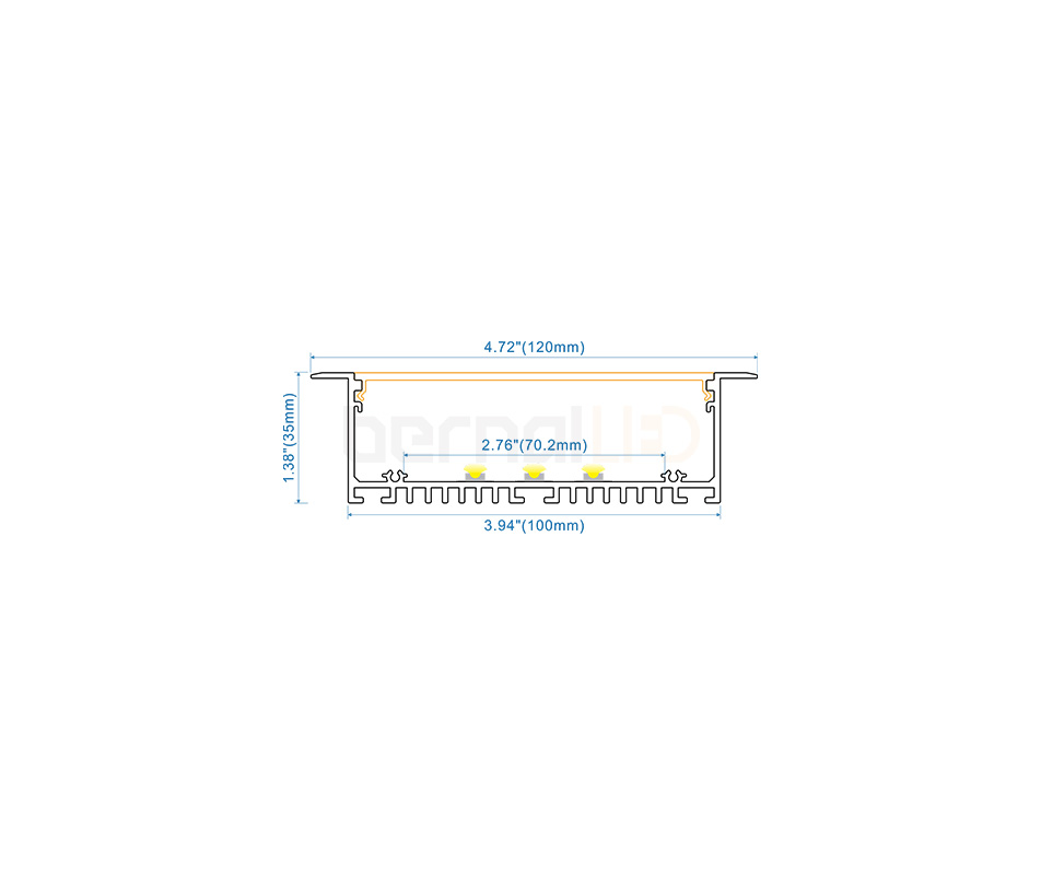 BPS1003502 - 120x35mm Recessed